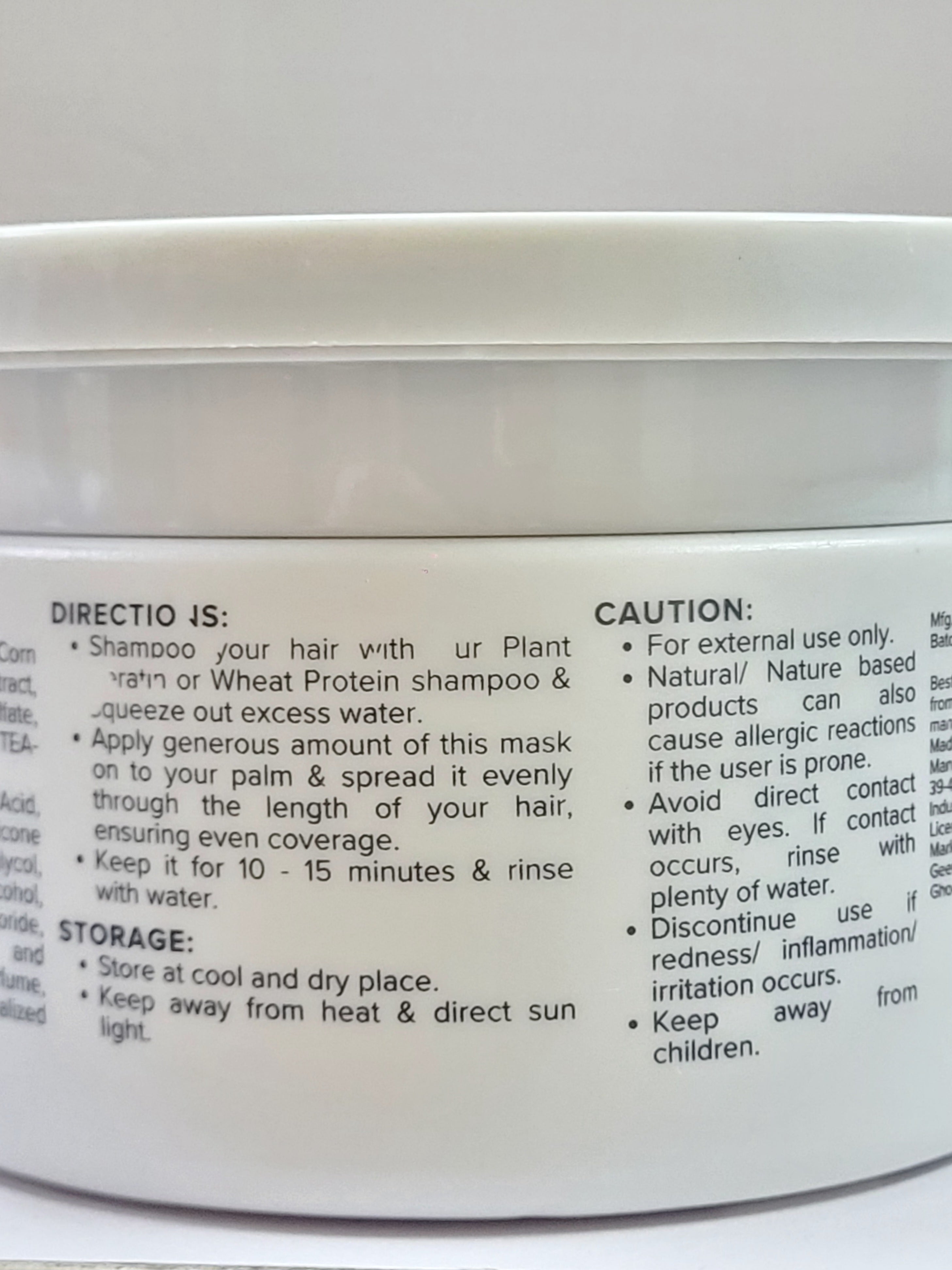 PLANT PROTEIN HAIR MASK | 325 ml. | For repairing damaged hair, restoring moisture, smoothness and shine