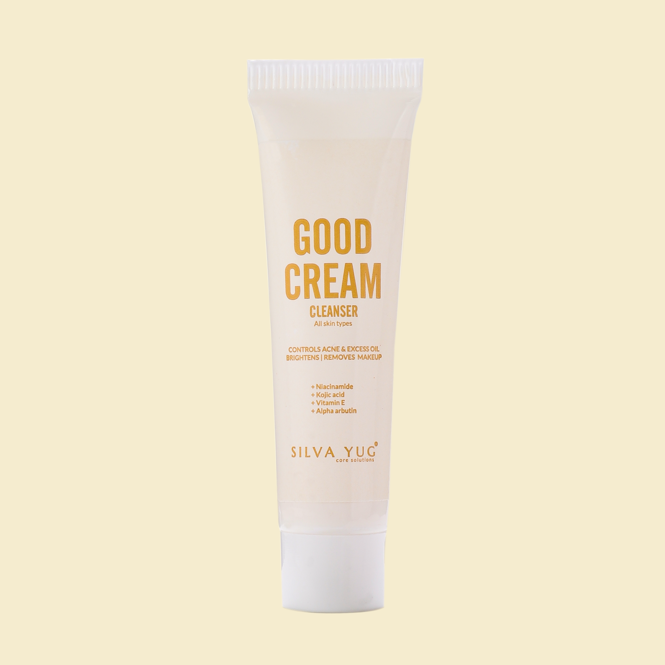 Good Cream Cleanser | 5ml | Cream based | Controls Acne & Excess Oil, Brightens, Remove Make-up, | Niacinamide, Kojic acid, Vitamin E, Alpha Arbutin | For Men & Women