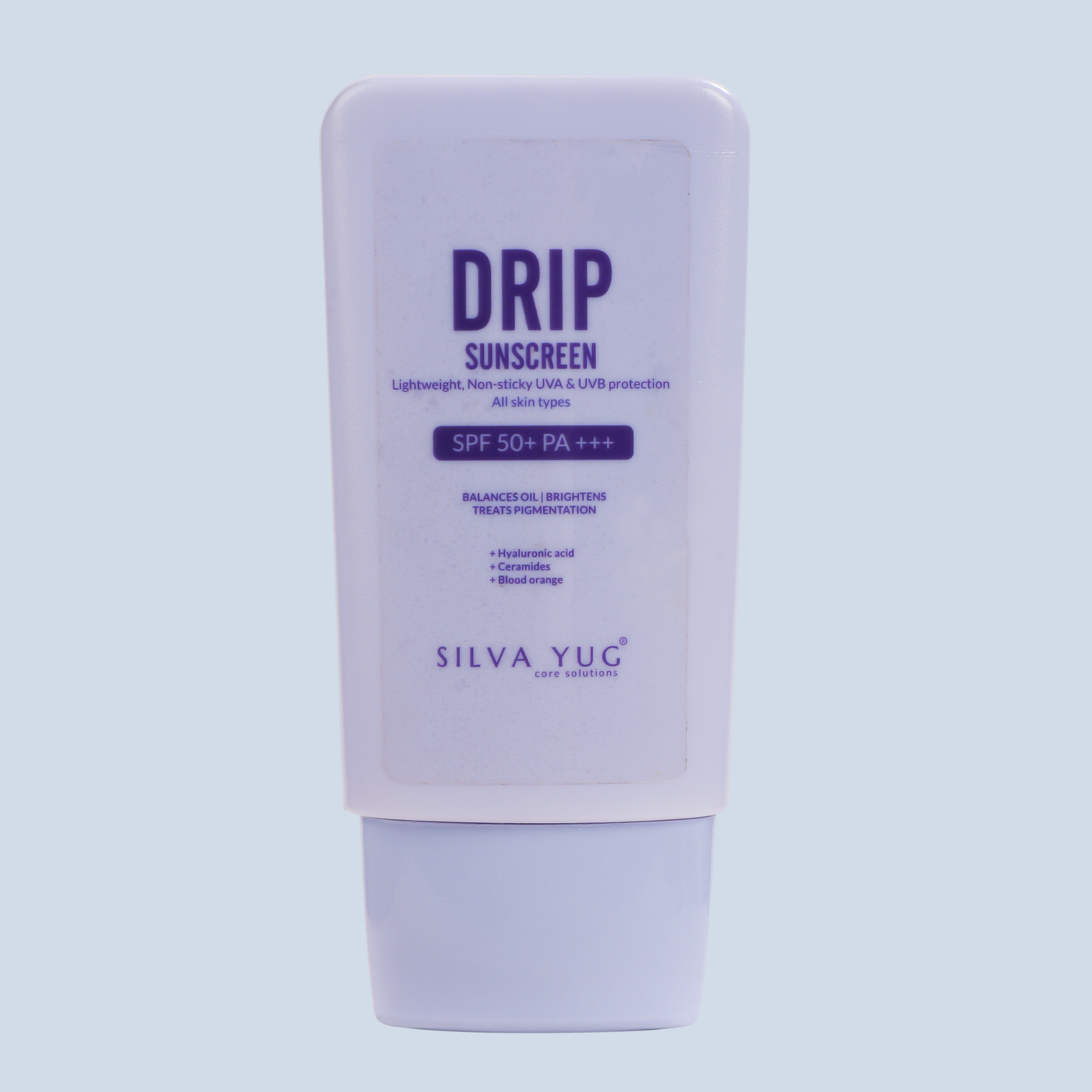 Drip Sunscreen SPF 50+ PA+++ | Absorption under 5 seconds | APF & Multi-Vitamins for glowing skin | Ultra Light weight, Non-sticky/ Non-Greasy protection from UVA & UVB rays that leaves No White Cast | Hyaluronic acid, Ceramides, Blood orange