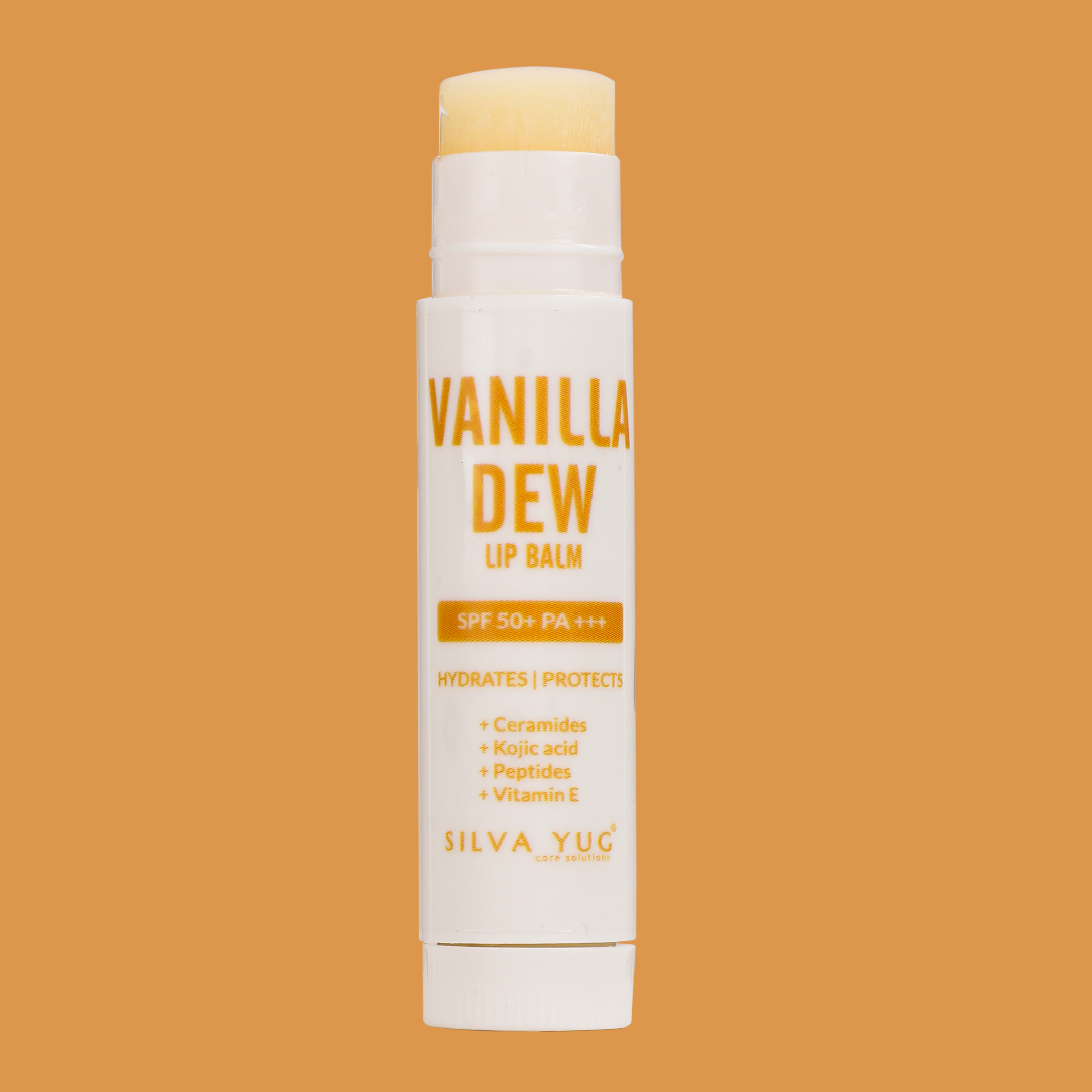 Vanilla Dew Lip Balm with SPF 50+ PA+++ | 5 g | Kojic Acid, Ceramides, Peptides & Vitamin E | Hydrating lip balm for dry lips | Protection for Women & Men