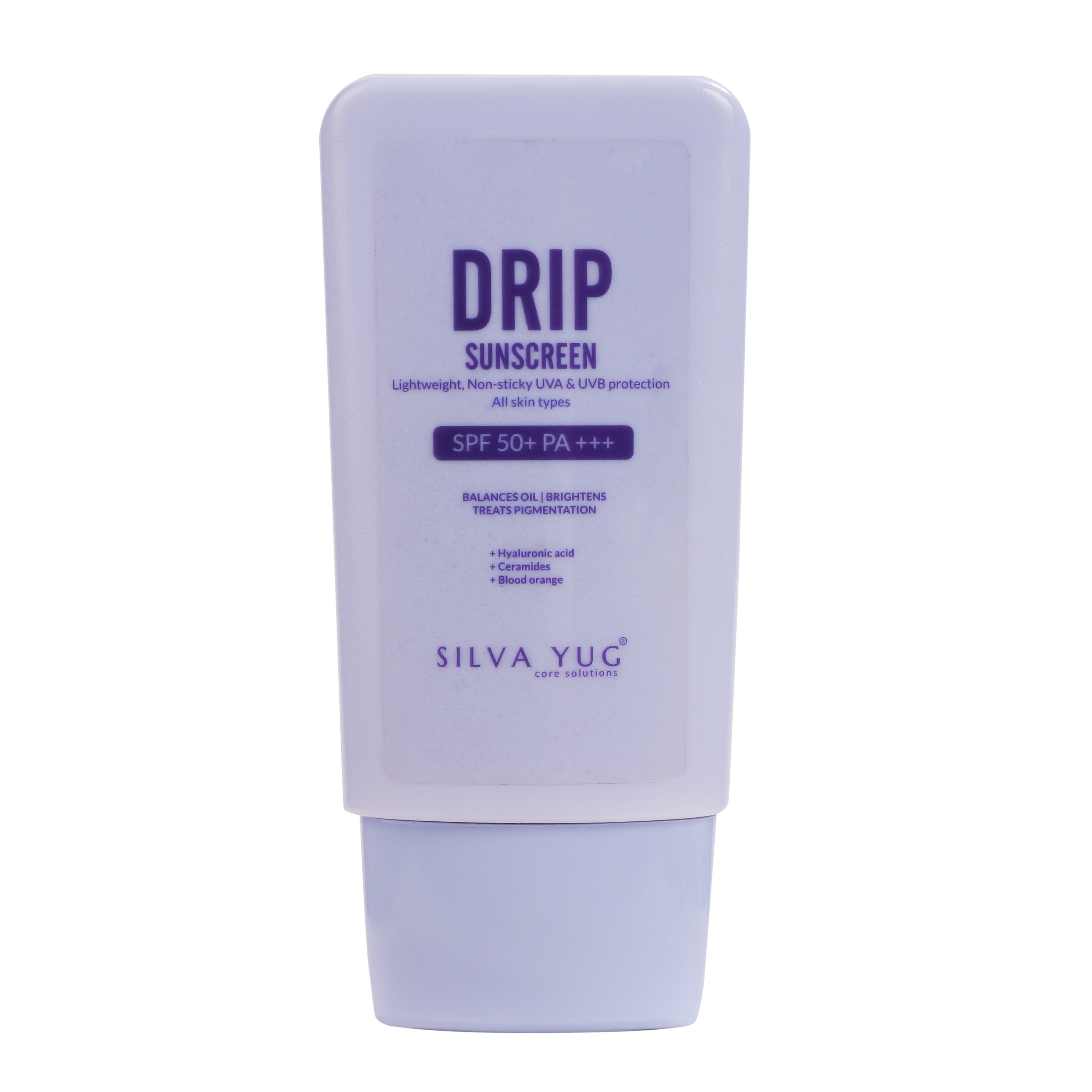 Drip Sunscreen SPF 50+ PA+++ | Absorption under 5 seconds | APF & Multi-Vitamins for glowing skin | Ultra Light weight, Non-sticky/ Non-Greasy protection from UVA & UVB rays that leaves No White Cast | Hyaluronic acid, Ceramides, Blood orange