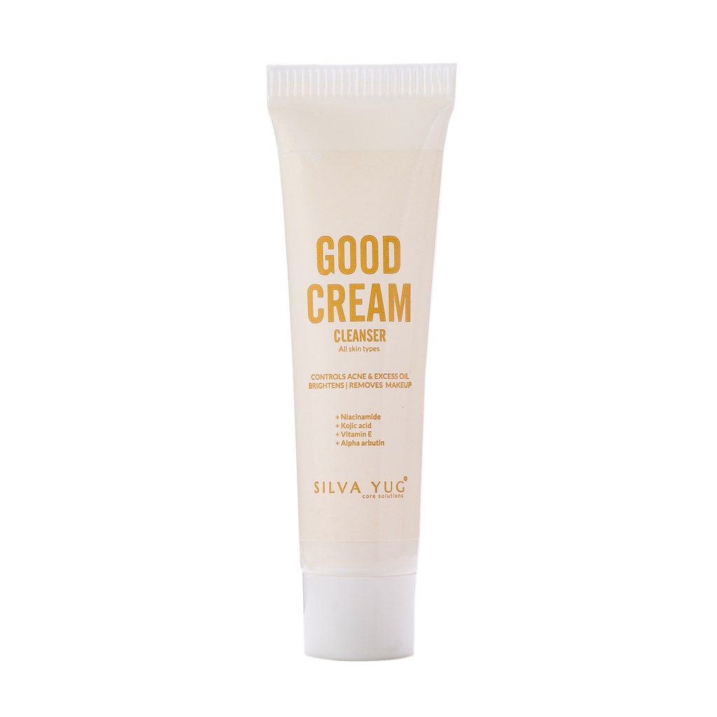 Good Cream Cleanser | 5ml | Cream based | Controls Acne & Excess Oil, Brightens, Remove Make-up, | Niacinamide, Kojic acid, Vitamin E, Alpha Arbutin | For Men & Women