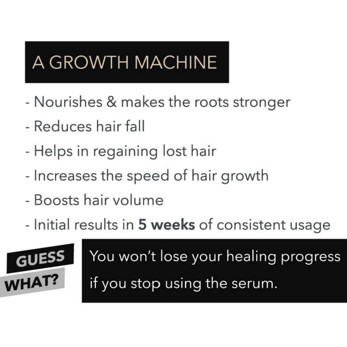 5W HAIR GROWTH SERUM | 55 ml. |  Initial results in 5 Weeks  | Hair volume booster