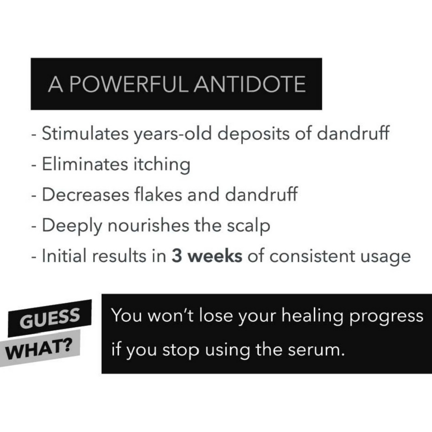 3W ANTI - DANDRUFF SERUM | 55 ml. | Initial results in 3 Weeks | Antidote for dandruff