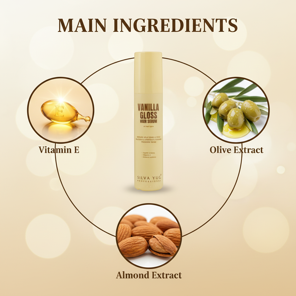 VANILLA GLOSS HAIR SERUM | 55 ml. | Protects hair from sun damage and restores shine and moisture