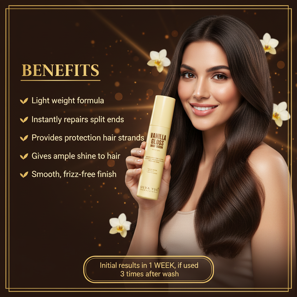 VANILLA GLOSS HAIR SERUM | 55 ml. | Protects hair from sun damage and restores shine and moisture